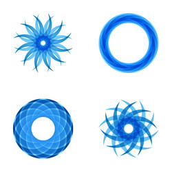 Four segmented radial patterns vector