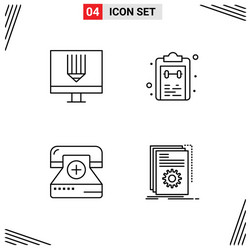 line pack 4 universal symbols coding task vector image