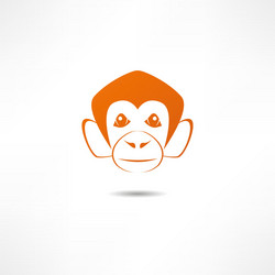 One single line drawing cute thinking monkey Vector Image