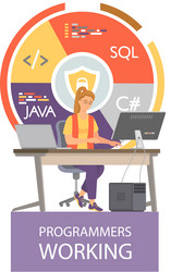 programmer engineering and coding vector image