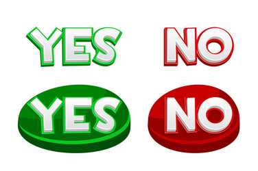 Yes or no buttons icons for ui games vector