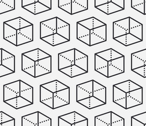 geometric shapes seamless pattern with flat line vector image