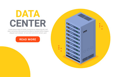 Isometric data center technology server backup big vector