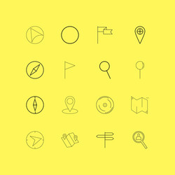 map and navigation linear icon set simple outline vector image