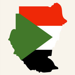 Sudan flag and map on the gray background vector