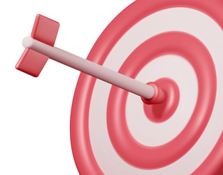 3d target with arrow in center icon vector image
