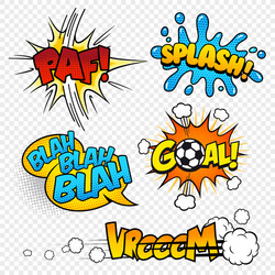 Set comic speech bubbles cartoon Royalty Free Vector Image