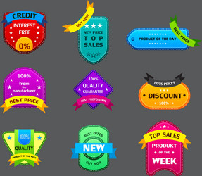 collection of many authentic labels vector image