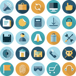 Flat Line UI Icons - Interface Collection vector image