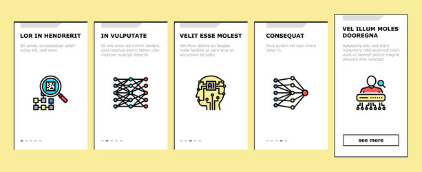 neural network and ai onboarding icons set vector image