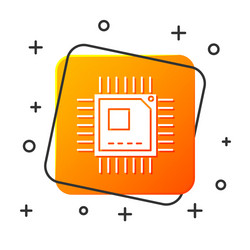 white computer processor with microcircuits cpu vector image