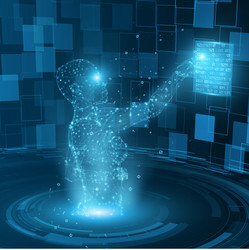 AI Data Flow Character vector image
