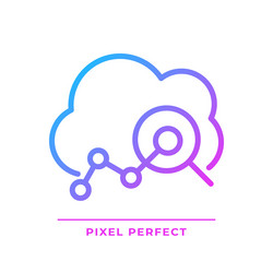 cloud analytics pixel perfect gradient linear icon vector image