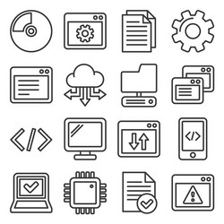 Software & Hardware Icons - Programming Set vector image