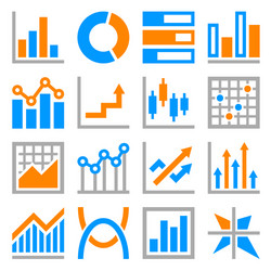 big data analytics icons set on white background vector image
