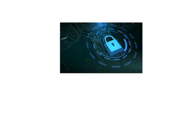 Cyber Security Padlock & Microchip vector image