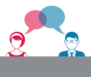 Dialogue Icon - Man & Woman vector image