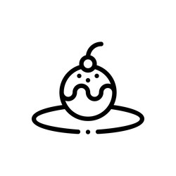 ice cream icon thin linear style design isolated vector image