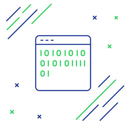 line binary code icon isolated on white background vector image