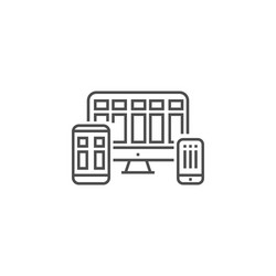 responsive web design line icon vector image