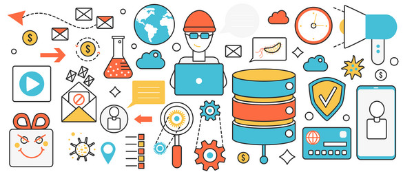 web security for mobile application hacker vector image
