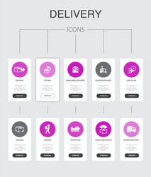 Delivery infographic 10 steps ui design return vector