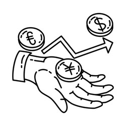 forex icon doodle hand drawn or outline style vector