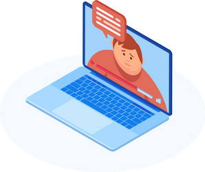 isometrics video chatting online on computer vector image