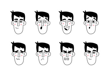 man face expression guy facial expressions vector image