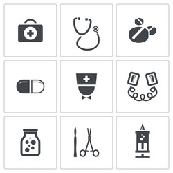 medicine icons collection vector