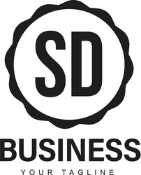 sd initial a logo design with abstract style vector image