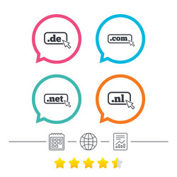 top-level domains signs de com net and nl vector image