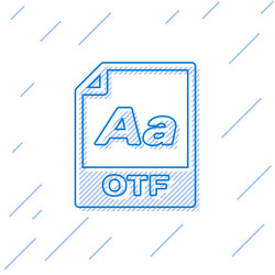 blue otf file document icon download button vector image