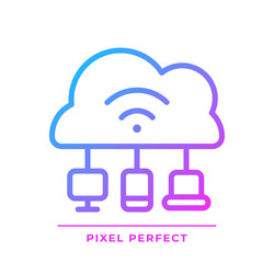 cloud based iot pixel perfect gradient linear icon vector image