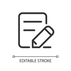 edit text pixel perfect linear ui icon vector image