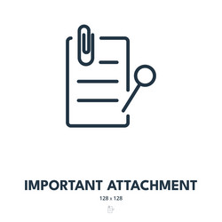 Important attachment icon document file doc vector