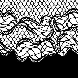 seamless lace border with abstract waves vintage vector