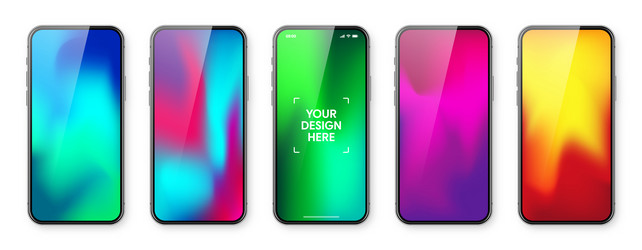 smartphone with touch screen and abstract colorful vector image
