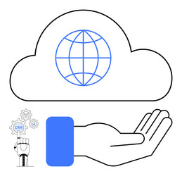 global cloud crm management with automation tools vector image