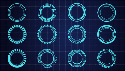 hud aim pointer optical target futuristic focus vector image