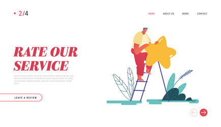 landing page web design banner with man leaving vector