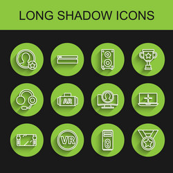 set line portable video game console virtual vector image