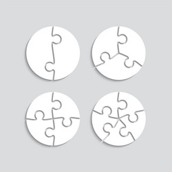 set of circle jigsaw grids puzzle details with 23 vector image