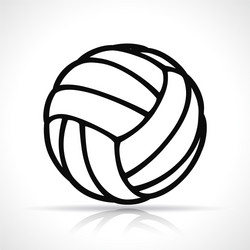 Volleyball Ball Icon - Black Vector Image