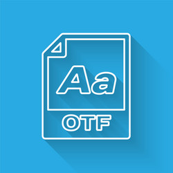 white otf file document icon download button vector image