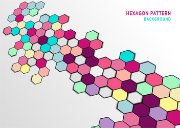 abstract colorful hexagons shape pattern on white vector image