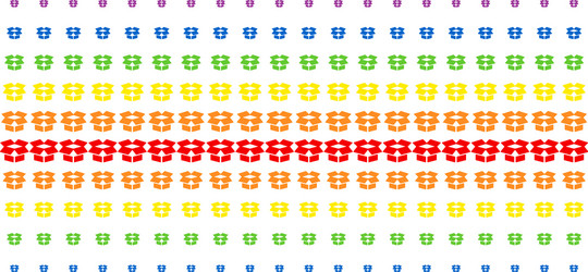 Open box shape halftone spectrum pattern vector