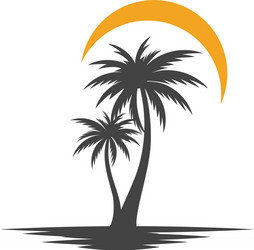 palm tree summer logo template Vector Image