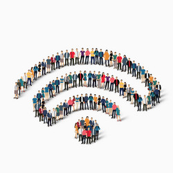 Wi-fi people crowd vector