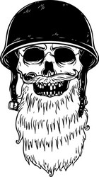 Bearded Skull Racer Helmet Vector Image